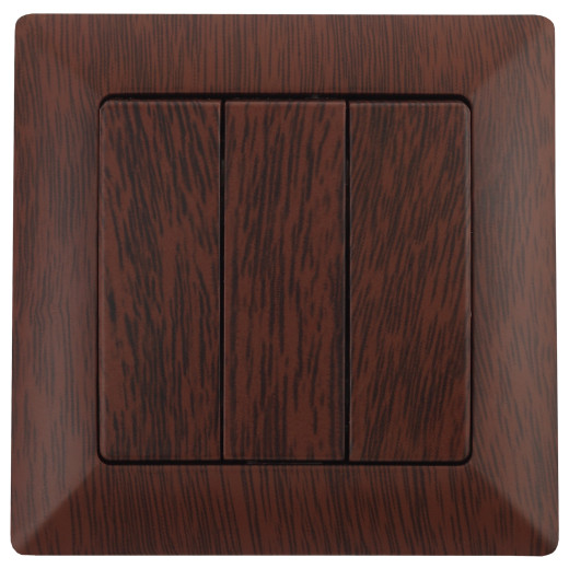 4-106-10 Intro Выключатель тройной, 10А-250В, СУ, Solo, венге (10/200/2400)