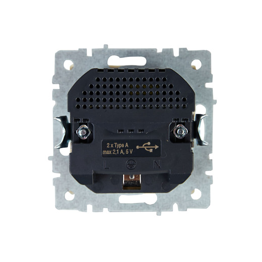 BRITE Роз. с з/к/ш 16А с USB A+A 2,1А РЮш10-1-БрКр беж. IEK