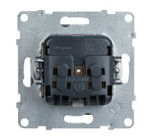 Legrand/Daccord SUNO Алюминий Розетка 2К+З 16А 250В с защитными шторками. Винтовые зажимы..