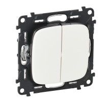 Legrand Valena ALLURE DIY Бел Выключатель 2-х клавишный 10А 250В.