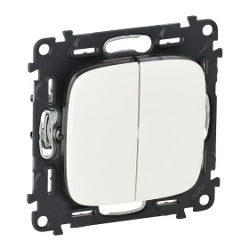 Legrand Valena ALLURE DIY Бел Выключатель 2-х клавишный 10А 250В.