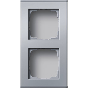 Gira Алюминий Профиль 55 с фронтальным вводом канала, двухместный