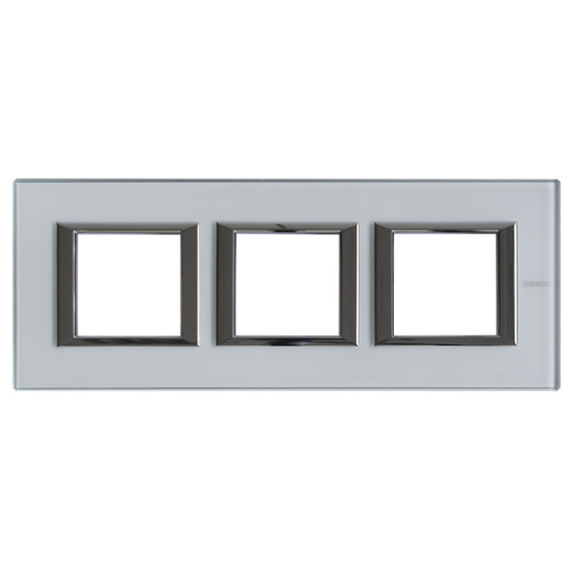 Рамка 2х3П 71мм горизонтальная Крист.стекло Axolute