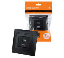TDM Розетка 2USB порт 2,1А 5В графит 