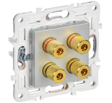 IEK SKANDY Серебряный Аудиорозетка 4-ая SK-A01S