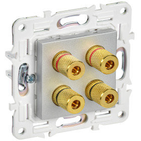 IEK SKANDY Серебряный Аудиорозетка 4-ая SK-A01S