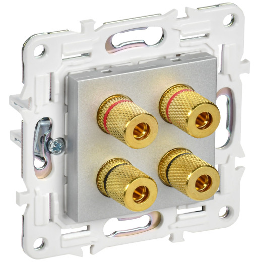 SKANDY Аудиорозетка 4-мест. SK-A01S сереб. IEK