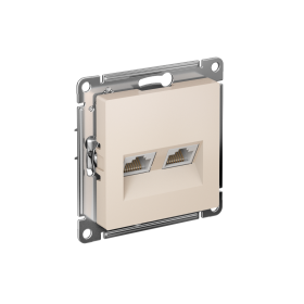 Systeme Electric AtlasDesign Беж Розетка двойная компьютерная RJ45+RJ45, кат.5E, механизм