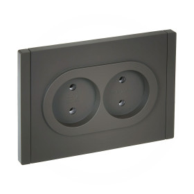 IEK FORTE&PIANO Серый Розетка 2-я б/з безвинтовое крепление 10А FP326