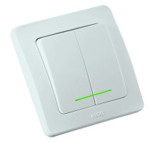 Hegel Мастер внутр Белый ВС10-352 Выключатель 2-клавишный, с индикацией