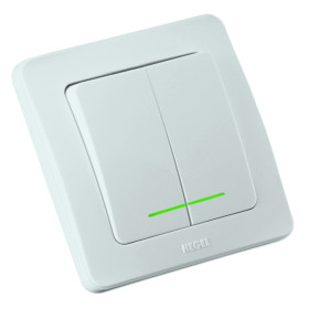 Hegel Мастер внутр Белый ВС10-352 Выключатель 2-клавишный, с индикацией