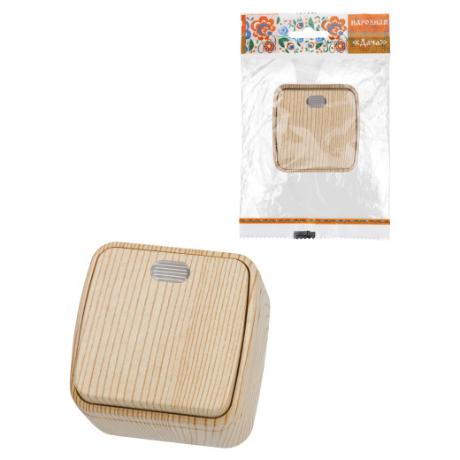 Выключатель 1-кл. открытой установки с подсветкой IP20 10А, сосна 