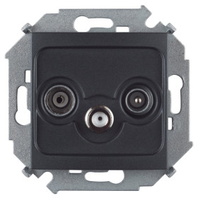 Simon 15 Графит Розетка R-TV-SAT одиночная, винт. зажим