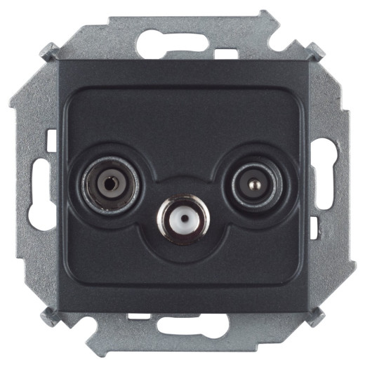 Розетка R-TV-SAT одиночная, винтовой зажим, графит