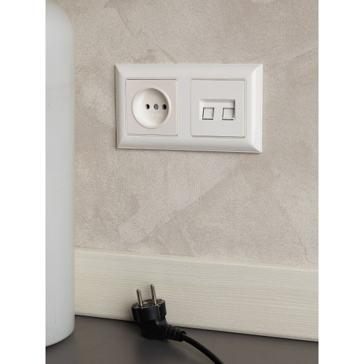 BRITE Роз. комп. 2-ая RJ45 кат.6 РК11-2-БрБ бел. IEK