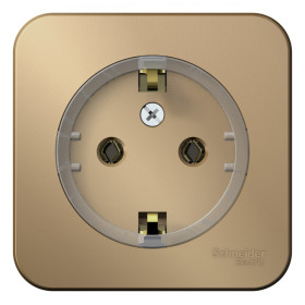 Systeme Electric Blanca наруж Титан Розетка с/з без шторок, (компакт) 16А, 250В, изолир. пластина