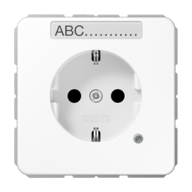 JUNG SCHUKO-розетка с полем для надписи и индикатором, белая