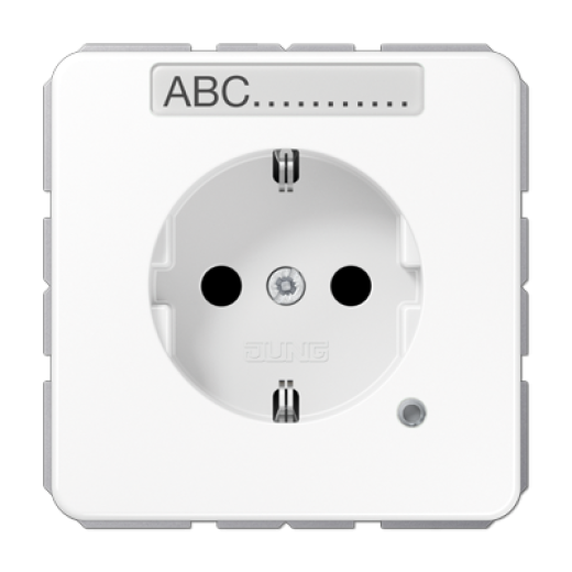 SCHUKO-розетка с полем для надписи и индикатором