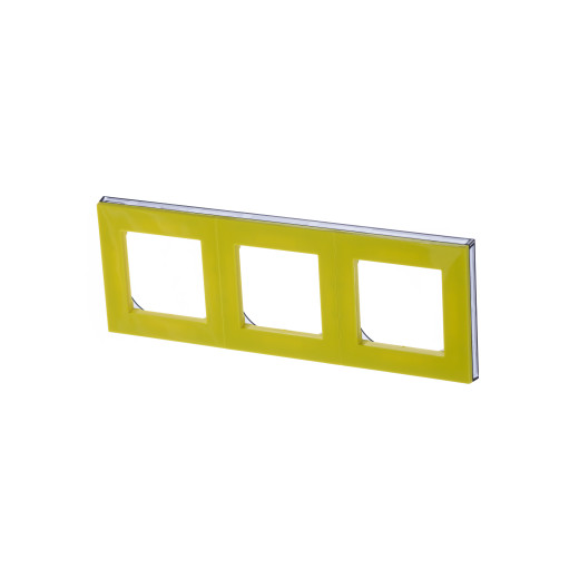 Рамка ABB Levit 3 поста жёлтый / дымчатый чёрный
