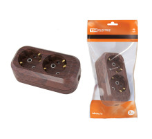 TDM Колодка розеточная 2 гнезда 2П+З 16А 250В 