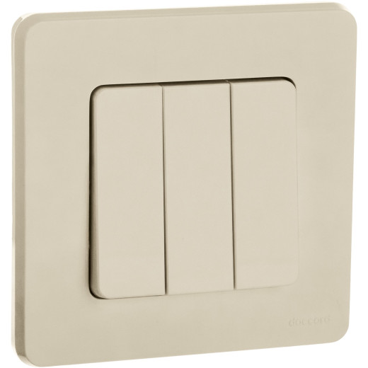 Выключатель трёхклавишный - Legrand/Daccord Inspiria - 10АХ 250В винтовые зажимы - слоновая кость