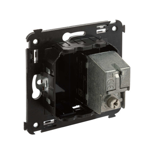 Розетка TV проходная в стену, Avanti, черный квадрат