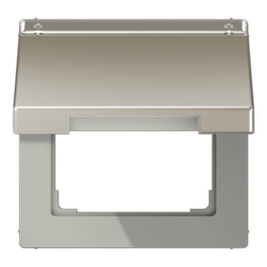 Крышка откидная с возвратной пружиной и полем для надписи 12×15 мм, благородная сталь