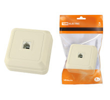 TDM Розетка TФ (RJ-11) открытой установки IP20, сл. кость 