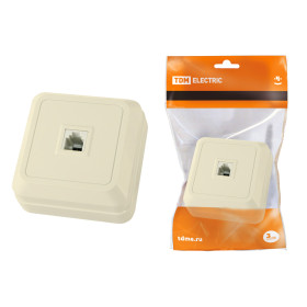 TDM Розетка TФ (RJ-11) открытой установки IP20, сл. кость 