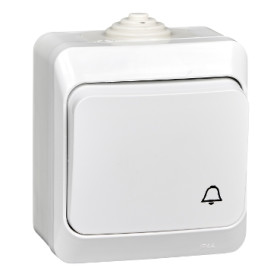 Systeme Electric Этюд наруж Бел Кнопка нажимная (сх.1) IP44