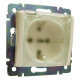 Розетка с заземлением IP44 - Legrand Valena - со шторками с защитной крышкой 16А 250В винтовые зажимы - слоновая кость