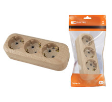 TDM Колодка розеточная 3 гнезда 2П+3 16А 250В 