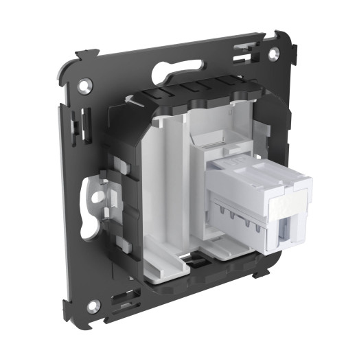 Телефонная розетка RJ-12 в стену одинарная, Avanti, белое облако