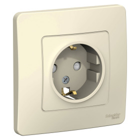 Systeme Electric Blanca внутр Молочная Розетка с/з со шторками, 16А, 250В