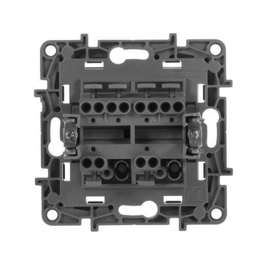 Переключатель двухклавишный - Legrand Etika - 10A 250В безвинтовые зажимы - антрацит