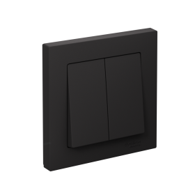 Systeme Electric AtlasDesign Карбон Выключатель 2-клавишный сх.5, 10АХ, в сборе