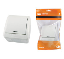 TDM Выключатель 1-кл. открытой установки с подсветкой IP44 10А белый 