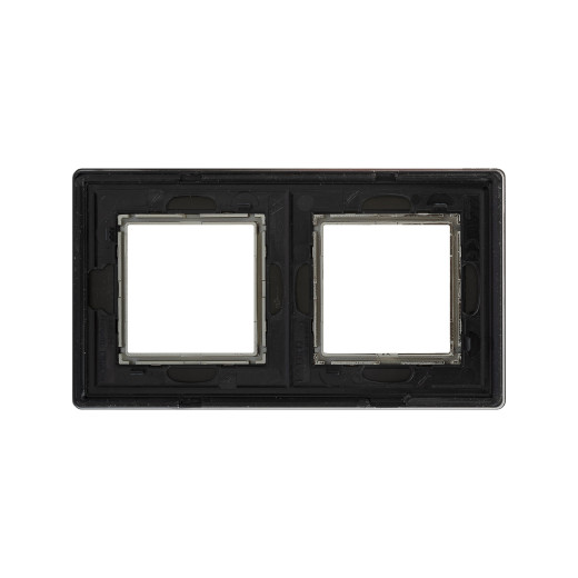 Рамка из алюминия 2 поста (4 мод.), Avanti, черная
