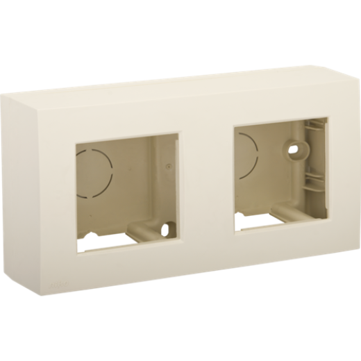 Монтажная коробка, накладная, 2 поста, слоновая кость
