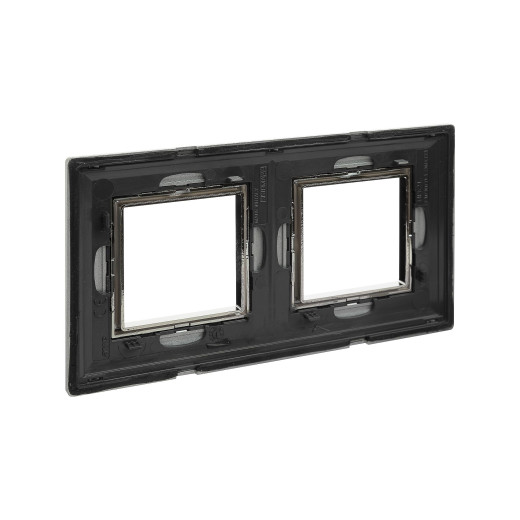 Рамка из металла 2 поста (4 мод.), Avanti, светло-серебристая