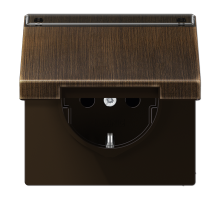JUNG Штепсельная розетка SCHUKO 16A 250V~ с крышкой, защитой от детей, латунь Antik