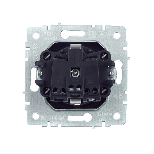 BRITE Роз. с з/к без з/ш 16А РС11-1-0-БрС сталь IEK