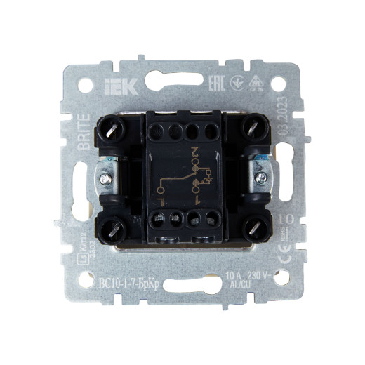 BRITE Выключ. 1-кл. прох. с инд. 10А ВС10-1-7-БрКр беж. IEK
