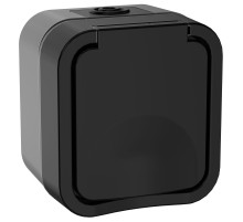 IEK TORS Розетка 1-я с з/к кр. 16А IP55 TS120 графит