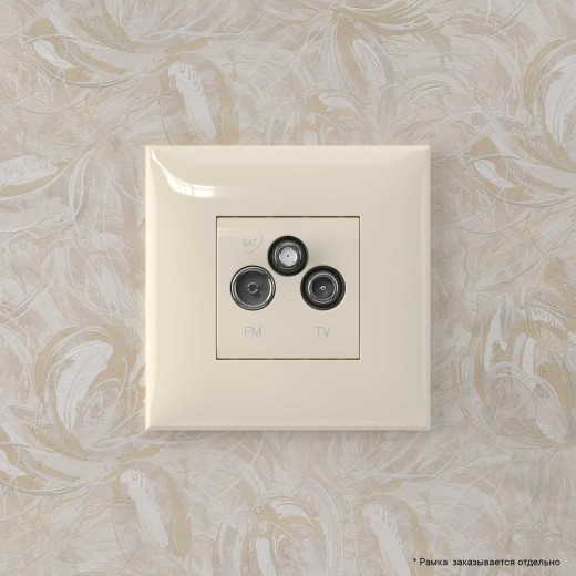 Розетка TV-FM-SAT в стену, Avanti, ванильная дымка