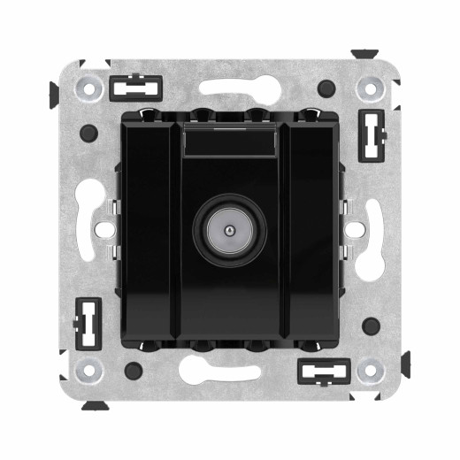 Розетка TV оконечная в стену, Avanti, черный квадрат
