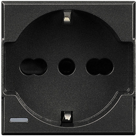 Axolute Розетка 2К+З, 10 и16 А с защищенными контактами, цвет антрацит, немецкий стандарт