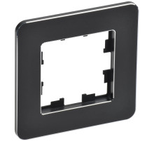 IEK BRITE DECOR Черный металл. скругл.угол Рамка 1-м РУ-1-1-Бр RE
