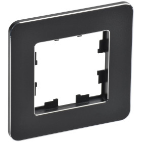 IEK BRITE DECOR Черный металл. скругл.угол Рамка 1-м РУ-1-1-Бр RE