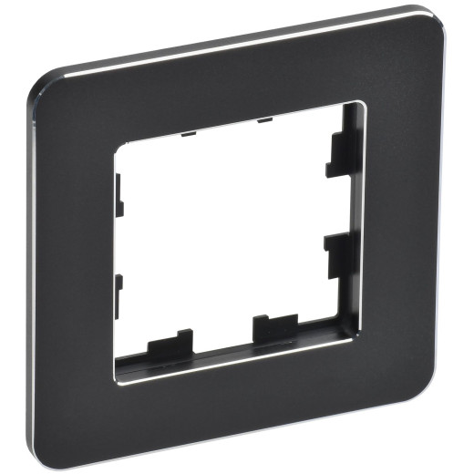 BRITE Рамка 1-мест. РУ-1-1-Бр металл черн. RE IEK